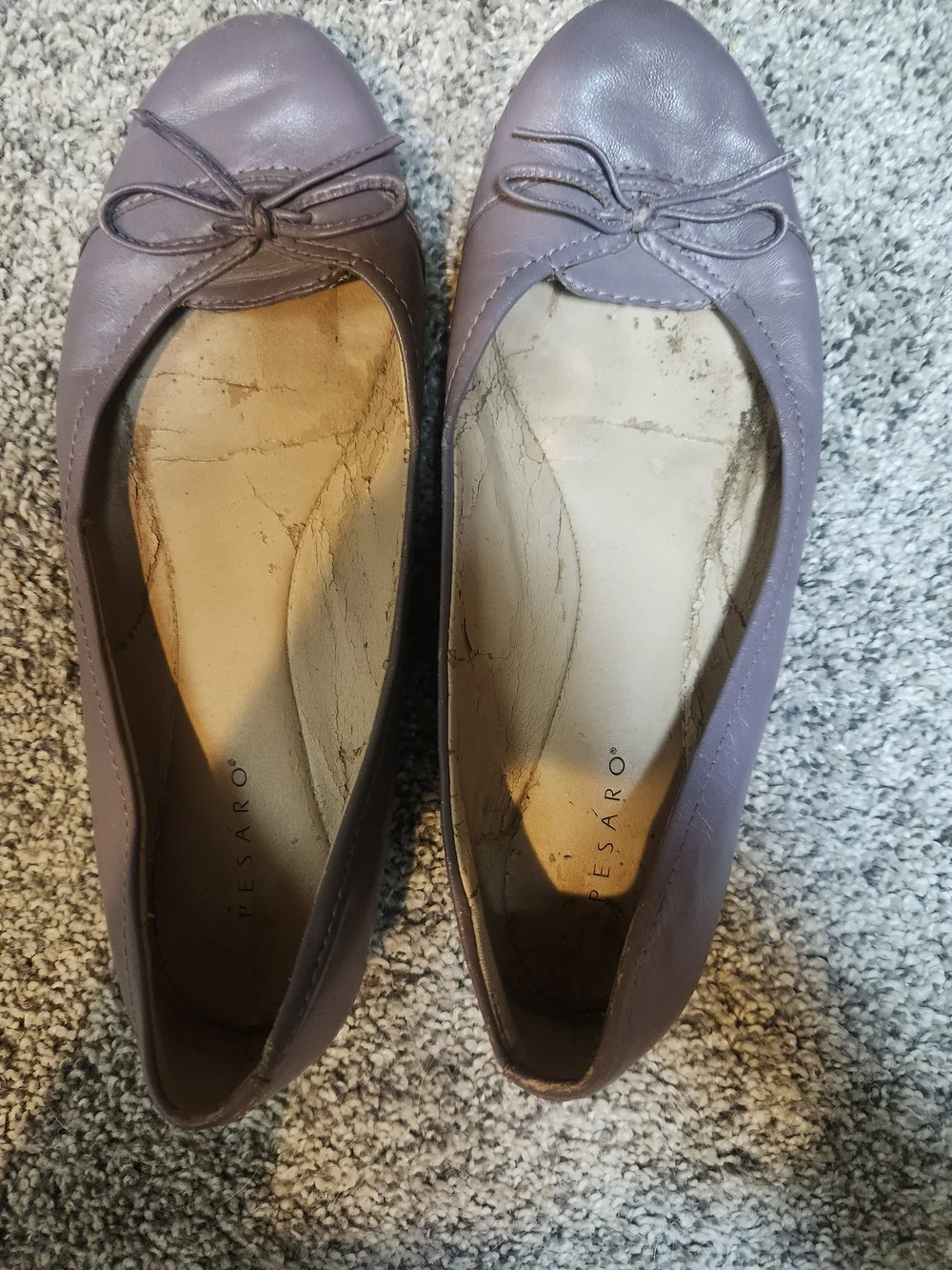 Pesaro Lavender Ballet Flats with Bow Accent